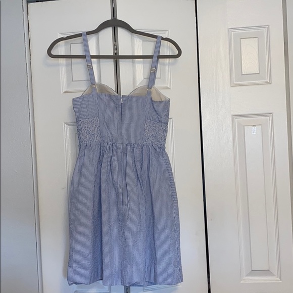 lilly pulitzer seersucker blue white striped dress - Picture 2 of 4